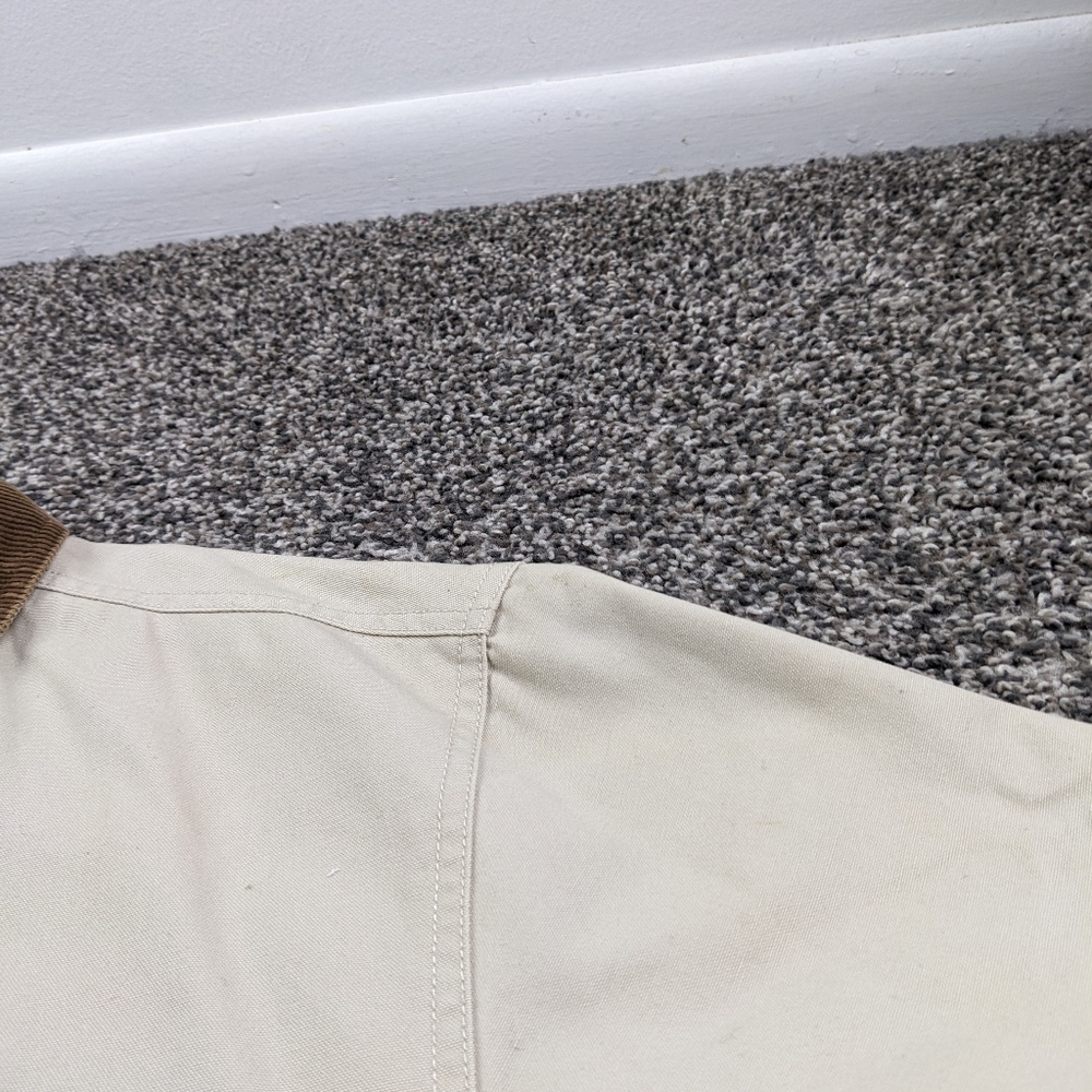 VTG LL Bean Jacket Canvas Chore Barn Corduroy Collar Flannel Lined Mens Large - Picture 12 of 13